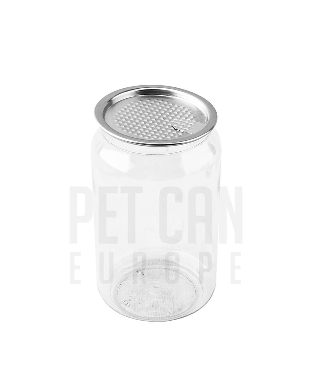Transparent 250 ml PET can with 55 mm easy-open lid