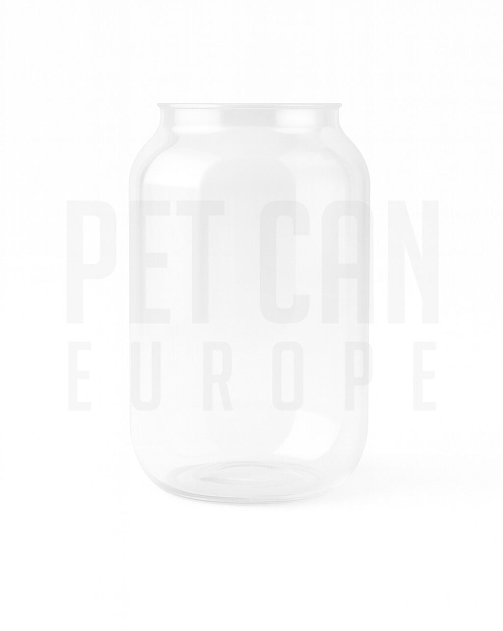 Transparent 500 ml PET can filled with a drink