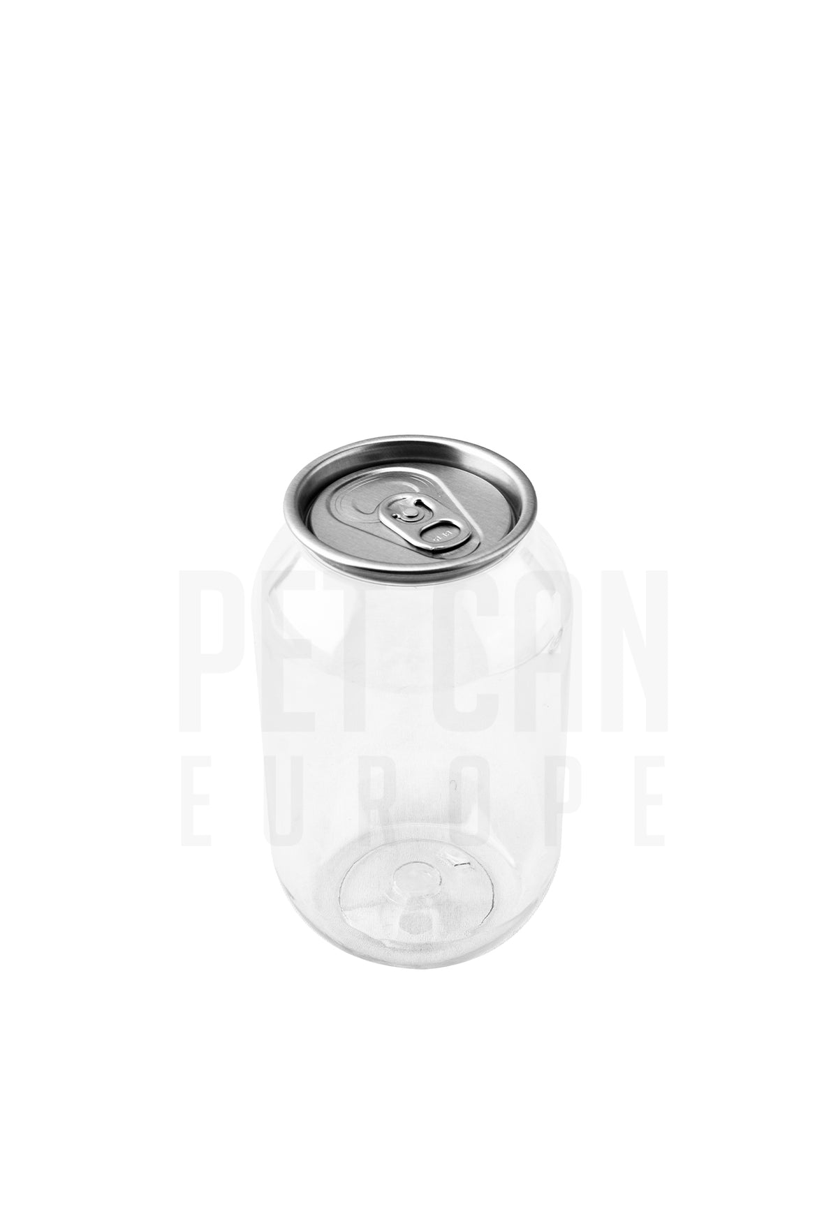 Transparent 500 ml PET can with 55 mm easy-open lid