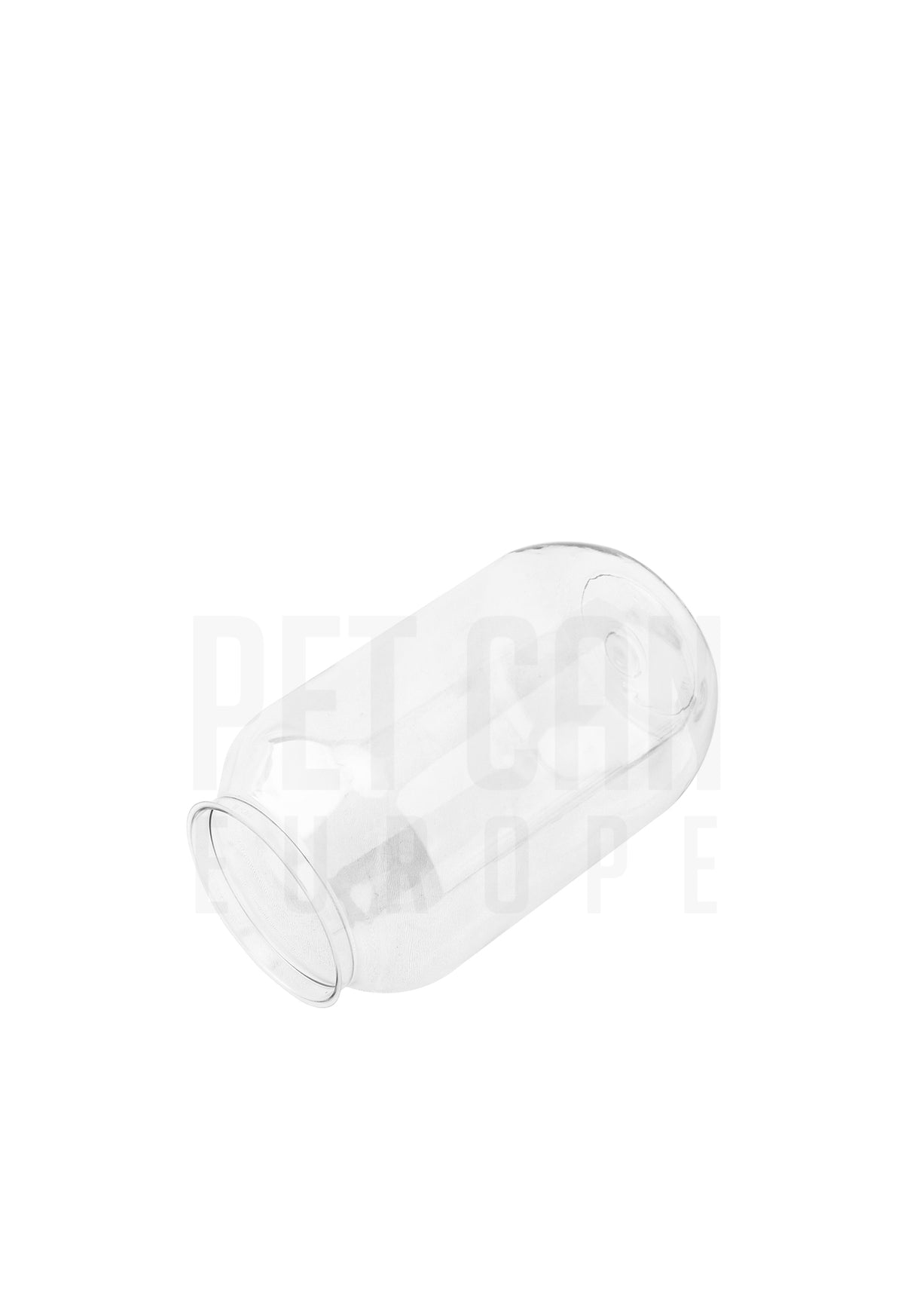 Transparent 500 ml PET can, side view