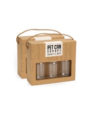 PET Can Europe sample box with six cans and six lids