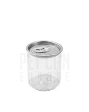 Transparent 150 ml PET can with 55 mm easy-open lid