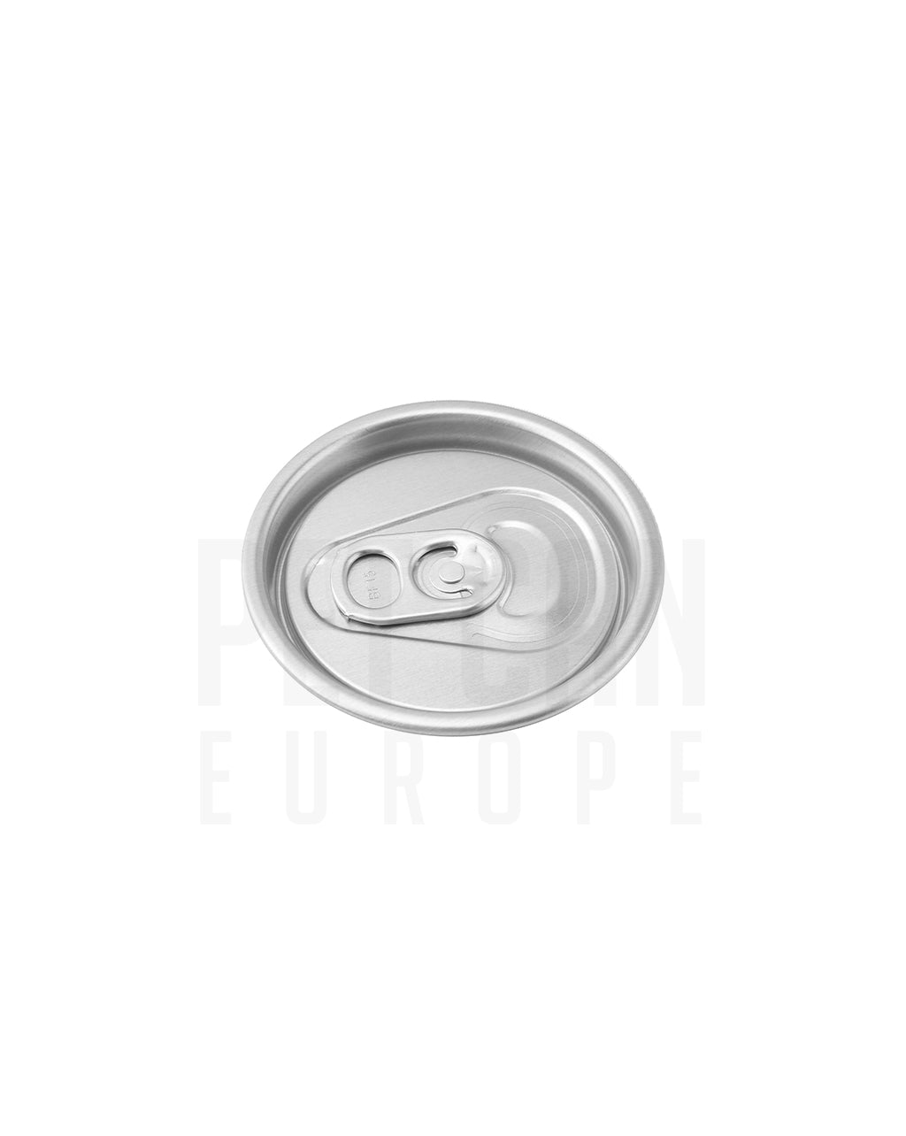 55 mm silver aluminium ring-pull lid for PET cans, top view
