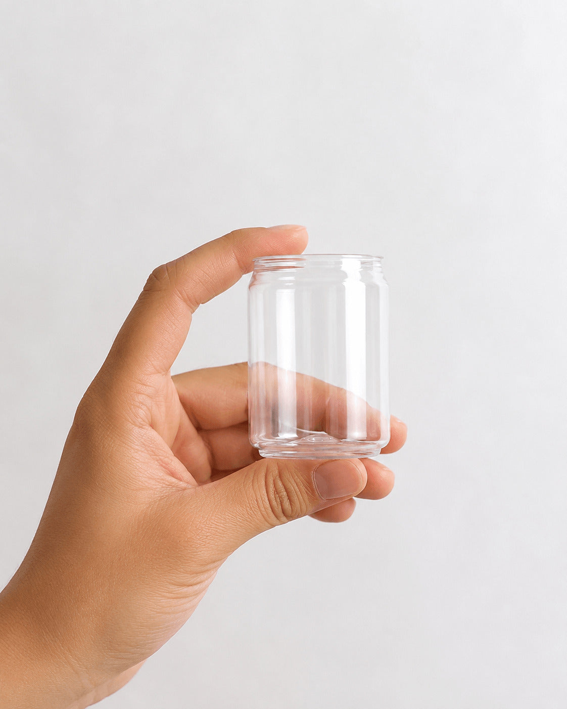 Transparent 150 ml PET can, front view